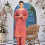 Unstitched 2 Piece Digital Printed Lawn Suit Fabric (Shirt):  Digital Printed Lawn Shirt (1.75 Meters) Fabric (Trousers): Dyed Cambric Trouser (1.6 Meter)